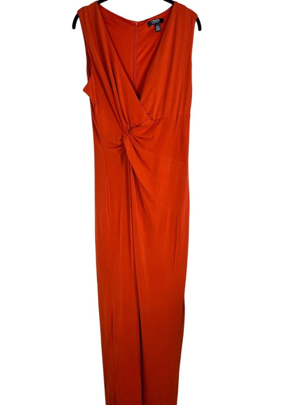 Chaps Twist Tank Maxi Dress Orange 12 Resort Preppy Classic Chic Wedding Bodycon